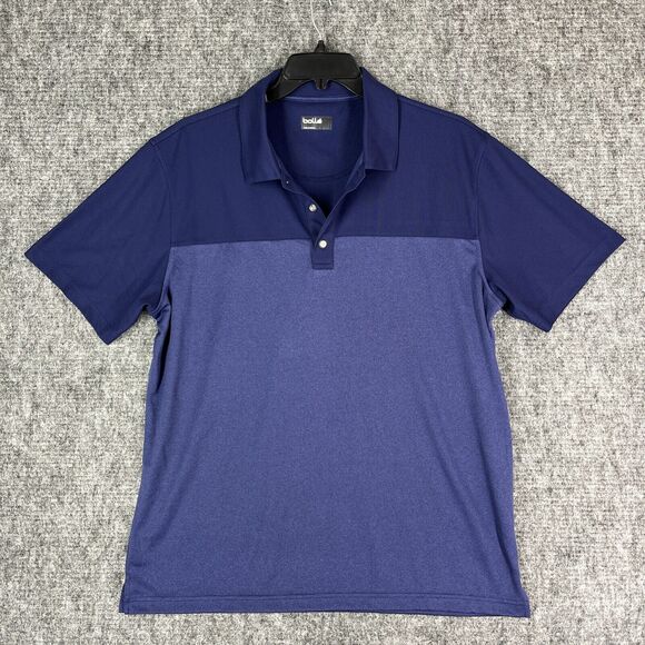 Bolle Shirt Mens Extra Large Blue Polo Golf Performance Tech CareerRugby Flex - Picture 1 of 11